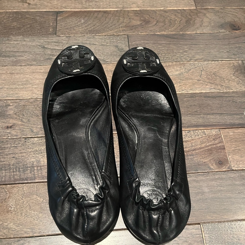 Tory Burch Reva Ballet Flats Black on Black size 7